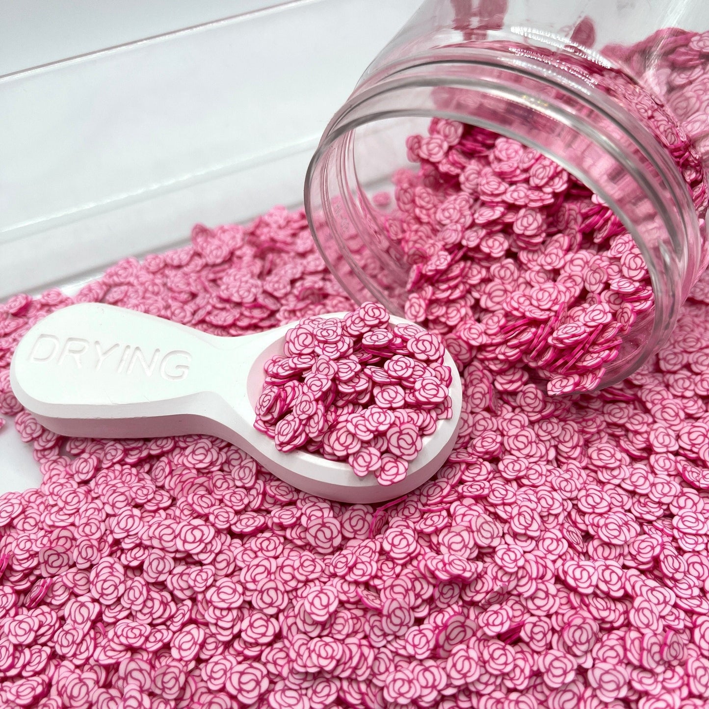 FAKE 5MM Fuchsia Rose, Floral Polymer Clay Sprinkles (NOT EDIBLE) D28-27