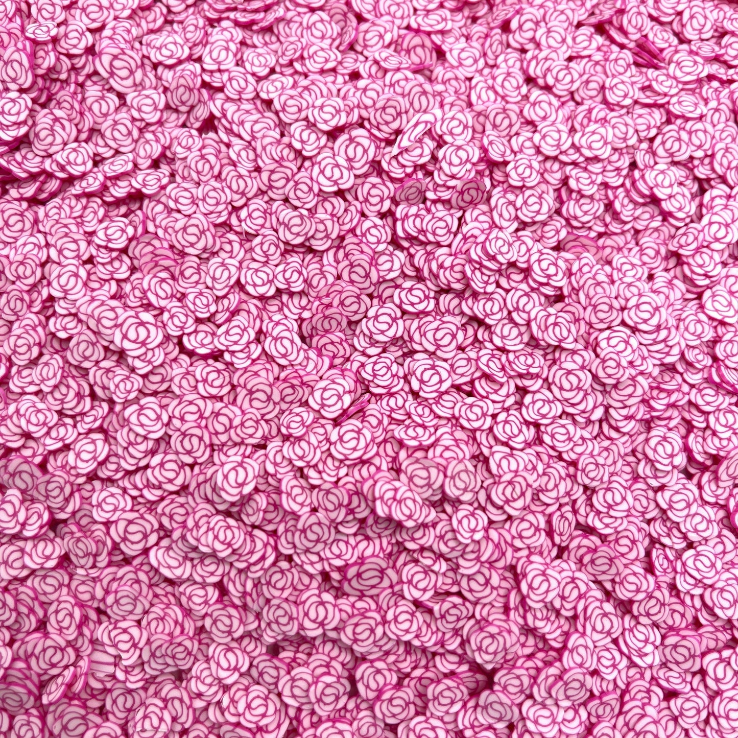 FAKE 5MM Fuchsia Rose, Floral Polymer Clay Sprinkles (NOT EDIBLE) D28-27