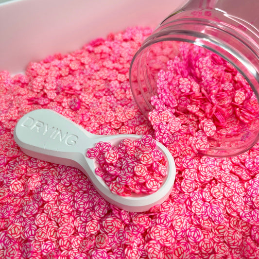 FAKE 5MM Hot Pink Rose, Floral Polymer Clay Sprinkle (NOT EDIBLE) D29-16