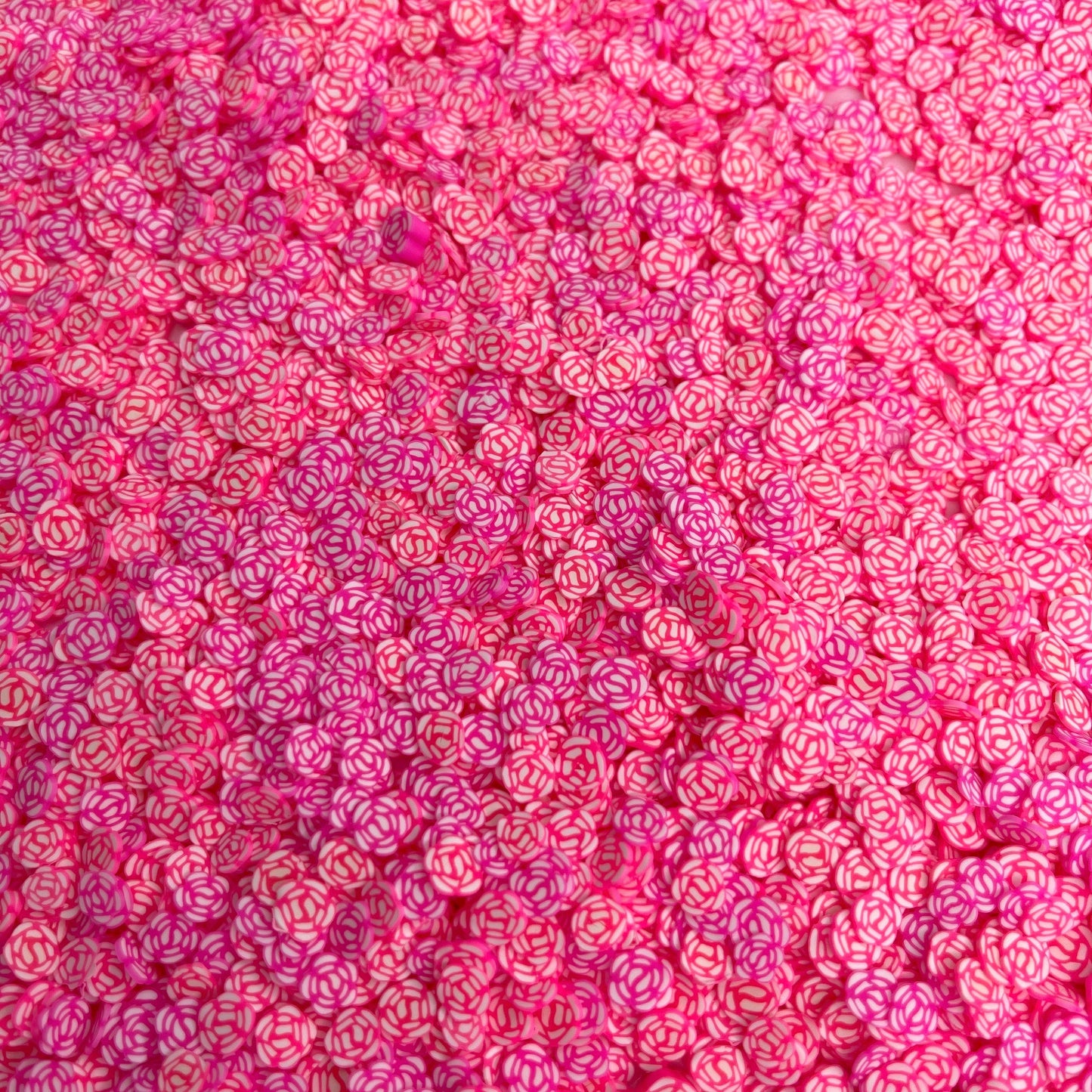 FAKE 5MM Hot Pink Rose, Floral Polymer Clay Sprinkle (NOT EDIBLE) D29-16