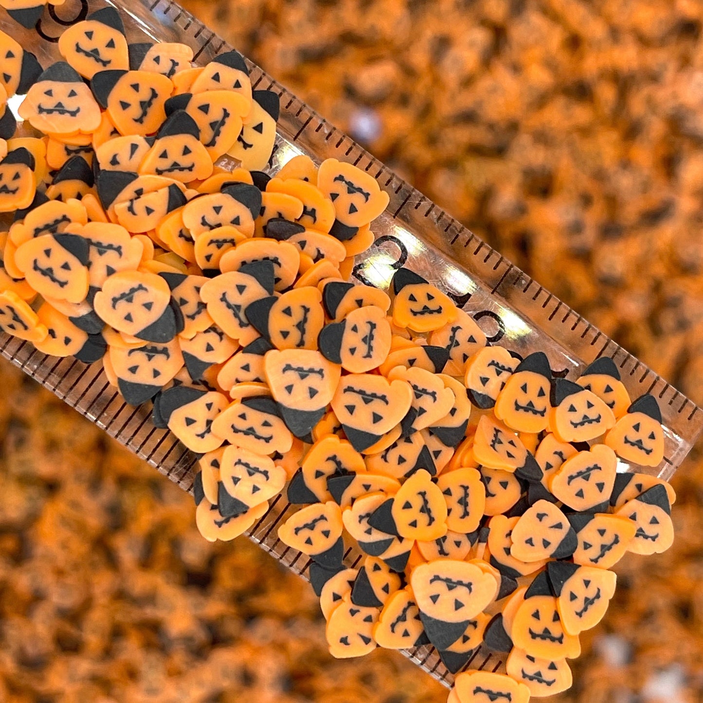 FAKE 5MM Jack-O-Lantern Halloween Polymer Clay Sprinkle (NOT EDIBLE) D24-25
