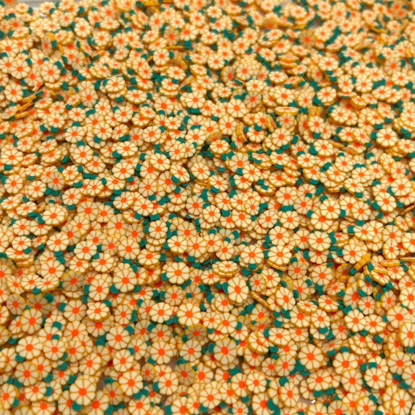 FAKE 5MM Light Orange Daisy, Floral Polymer Clay Sprinkle (NOT EDIBLE) D29-17