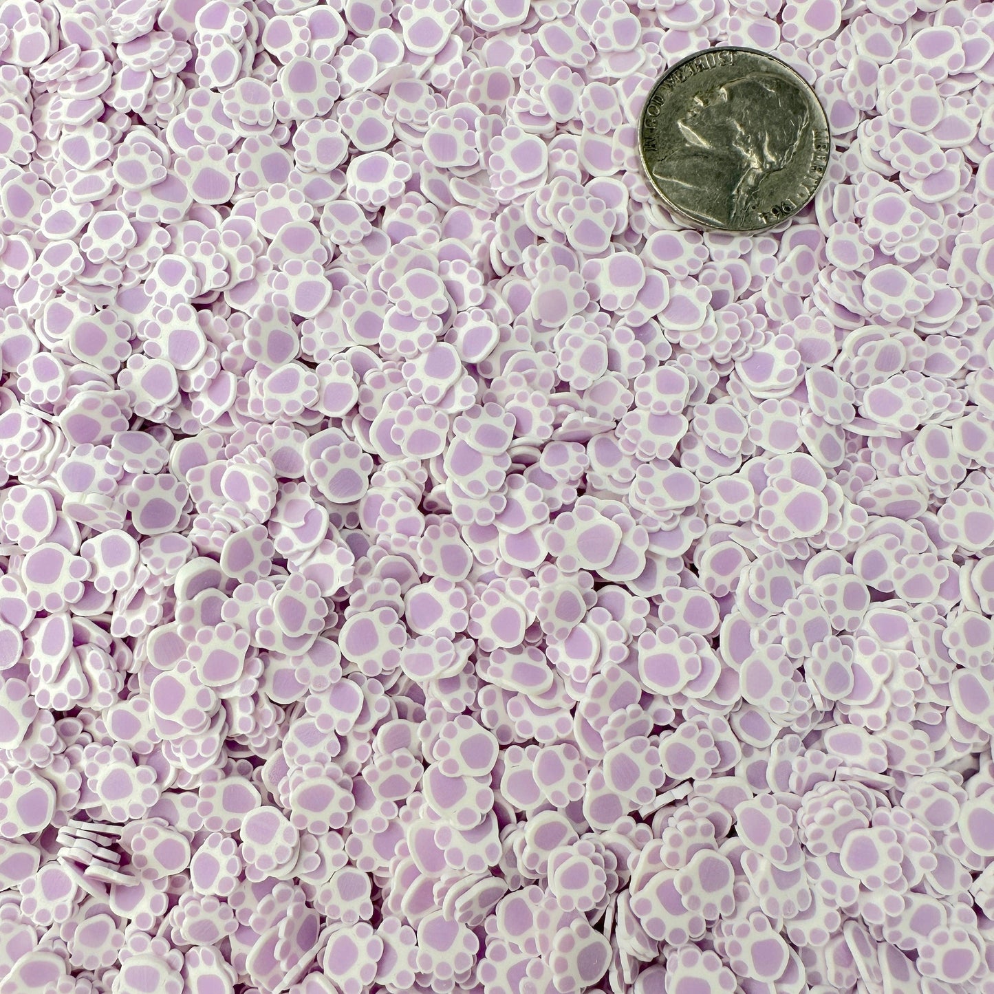 FAKE 5MM Light Purple Paw, Animal Polymer Clay Sprinkle (NOT EDIBLE) D45-08