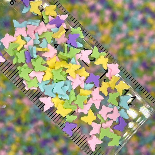 FAKE 5MM Macaron Colored Butterfly Polymer Clay Sprinkle (NOT EDIBLE)D34-09