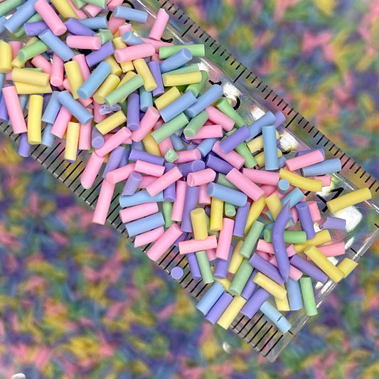 FAKE 5MM Macaron Colored Polymer Clay Sprinkle Pieces (NOT EDIBLE) D11-17