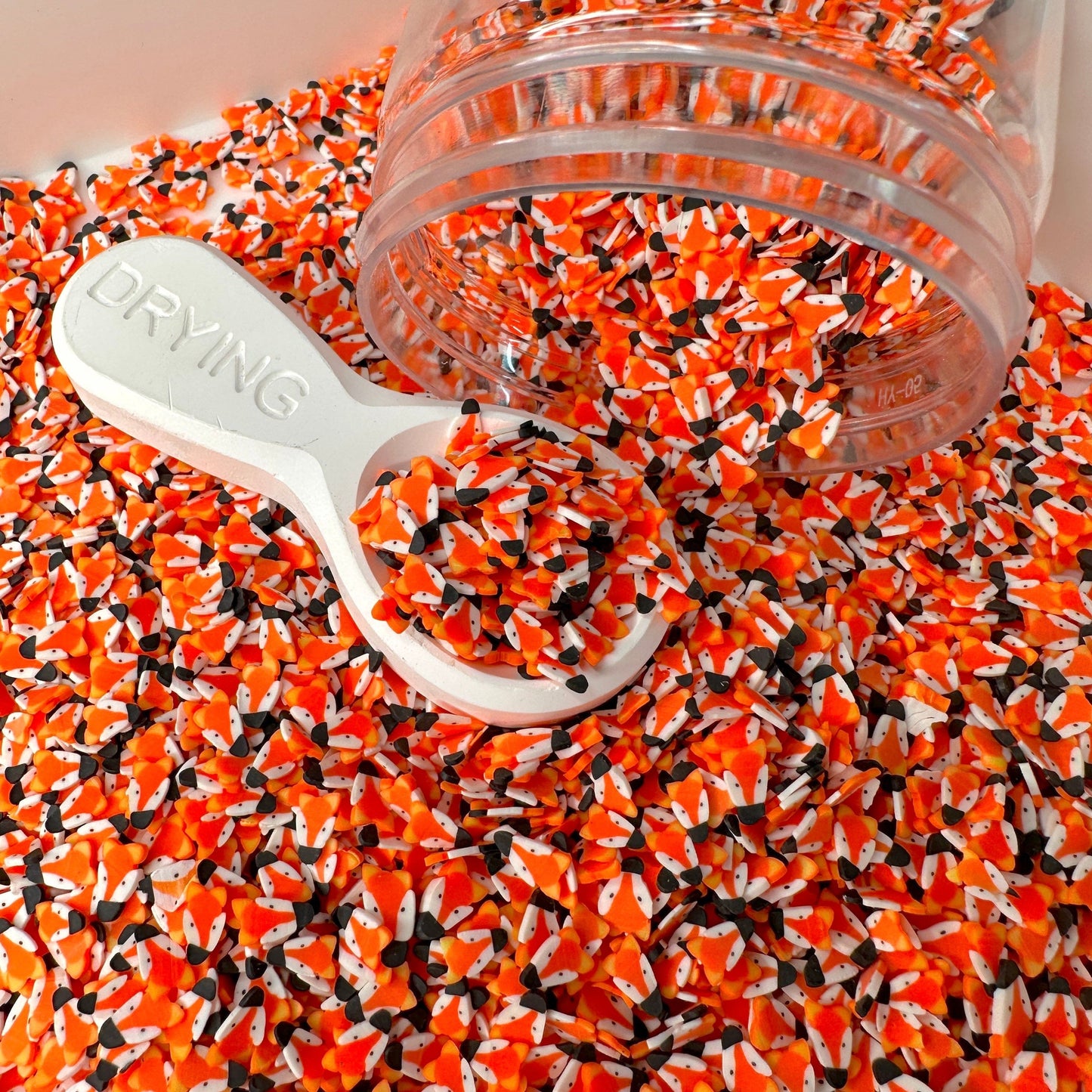 FAKE 5MM Orange Fox, Animal Polymer Clay Sprinkle (NOT EDIBLE) D34-34