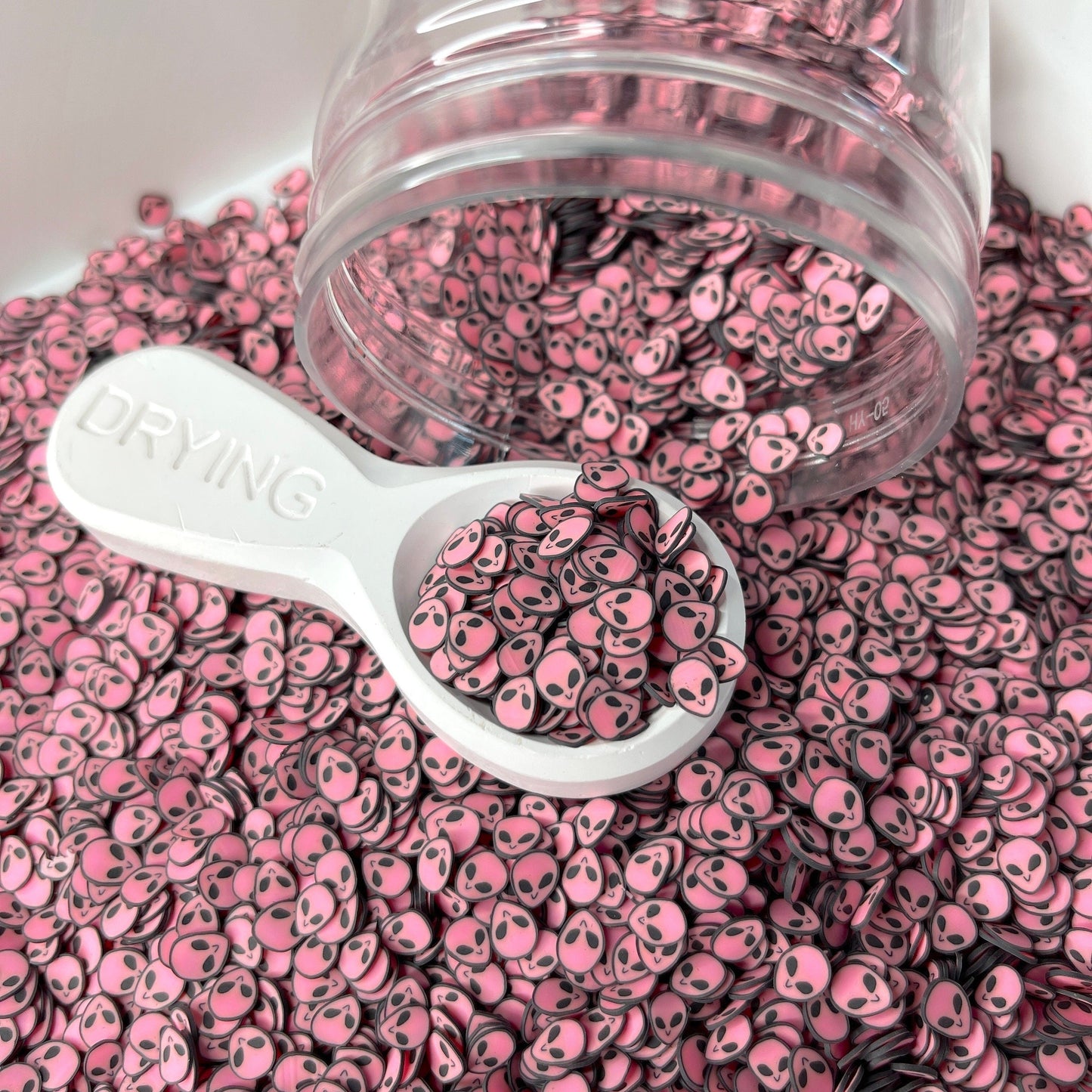FAKE 5MM Pink Alien Head Polymer Clay Sprinkle (NOT EDIBLE)  D39-25