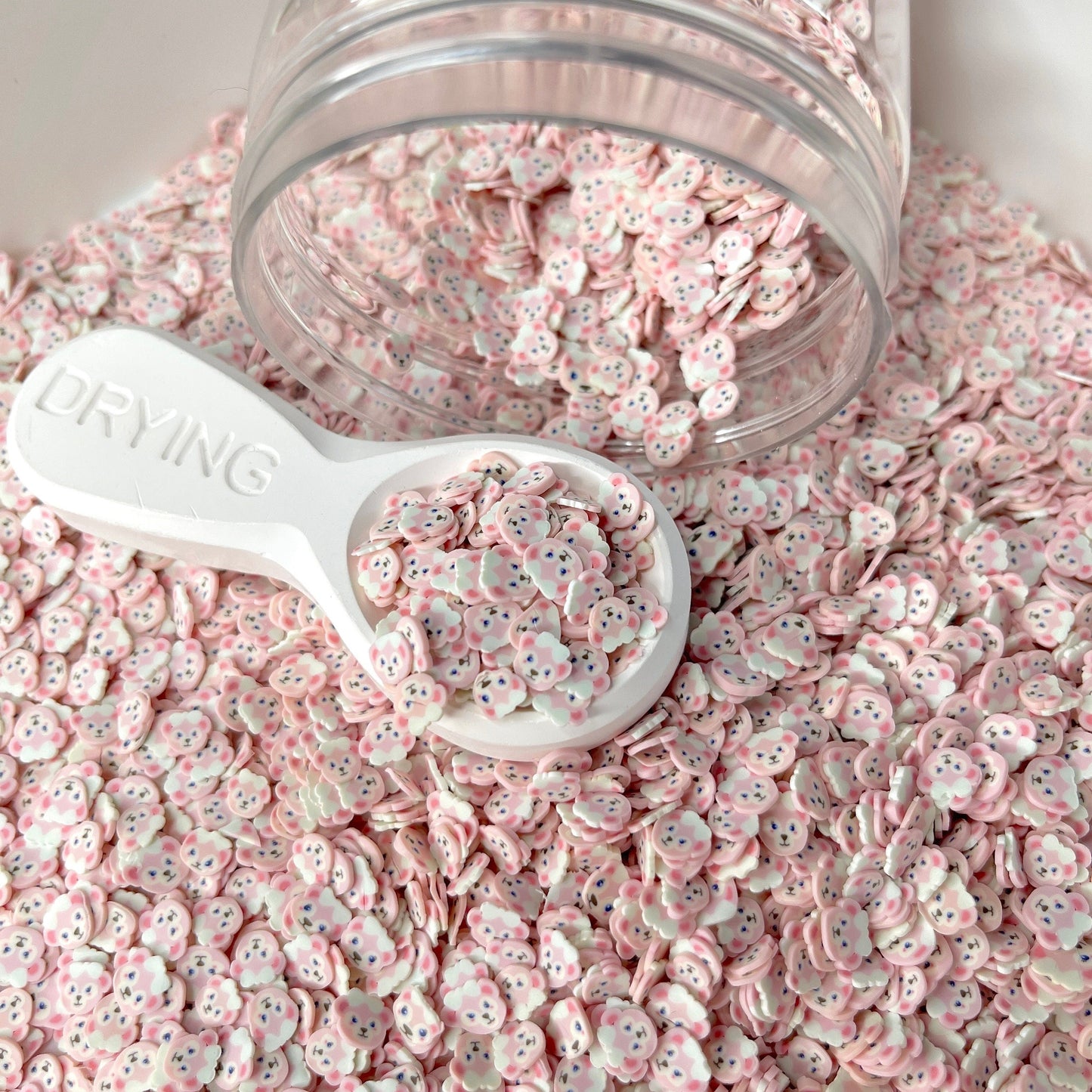 FAKE 5MM Pink Bear w/Bow, Animal Polymer Clay Sprinkle (NOT EDIBLE) D48-33