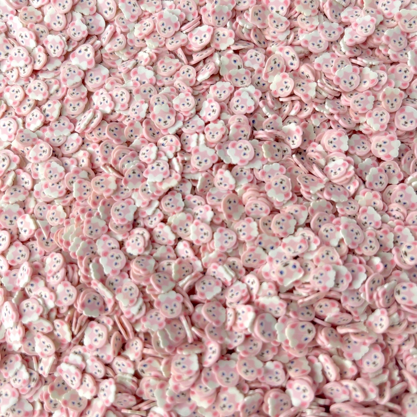 FAKE 5MM Pink Bear w/Bow, Animal Polymer Clay Sprinkle (NOT EDIBLE) D48-33
