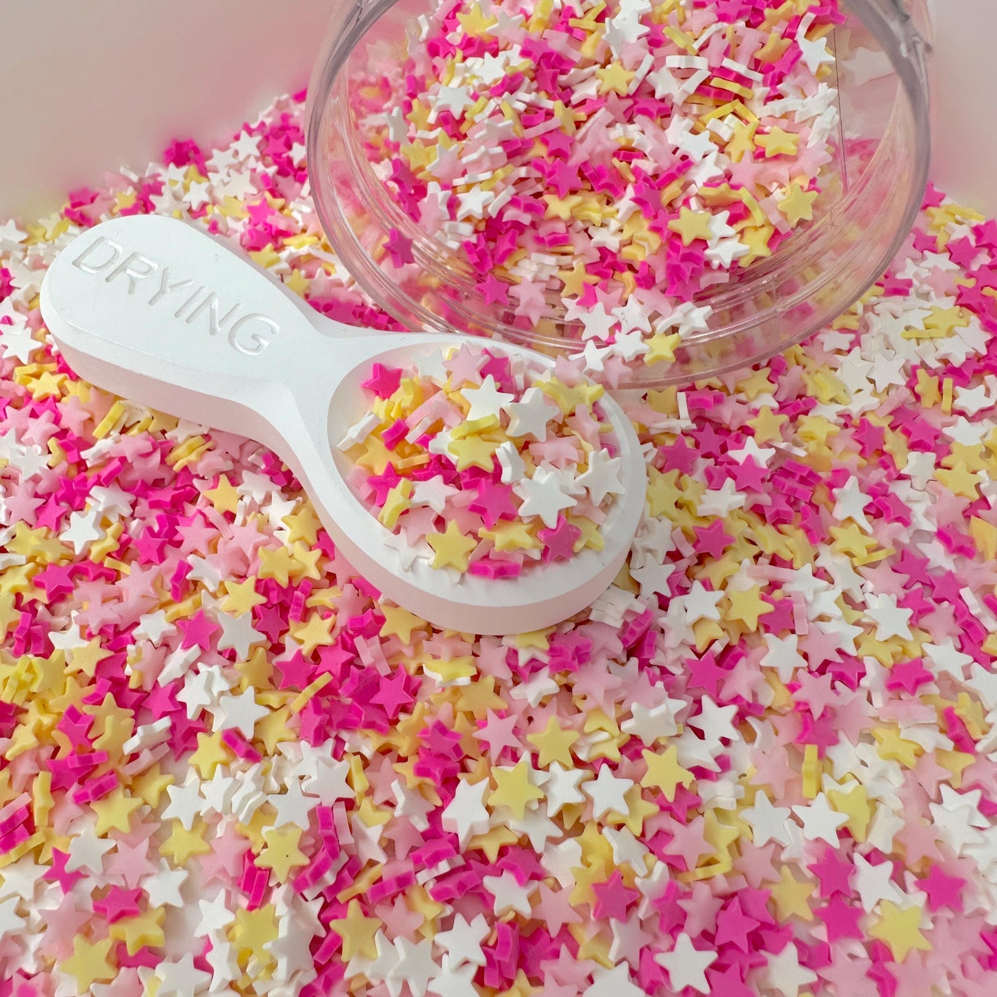 FAKE 5MM Pink Lemonade Star Polymer Clay Sprinkle Mix (NOT EDIBLE) D25-06