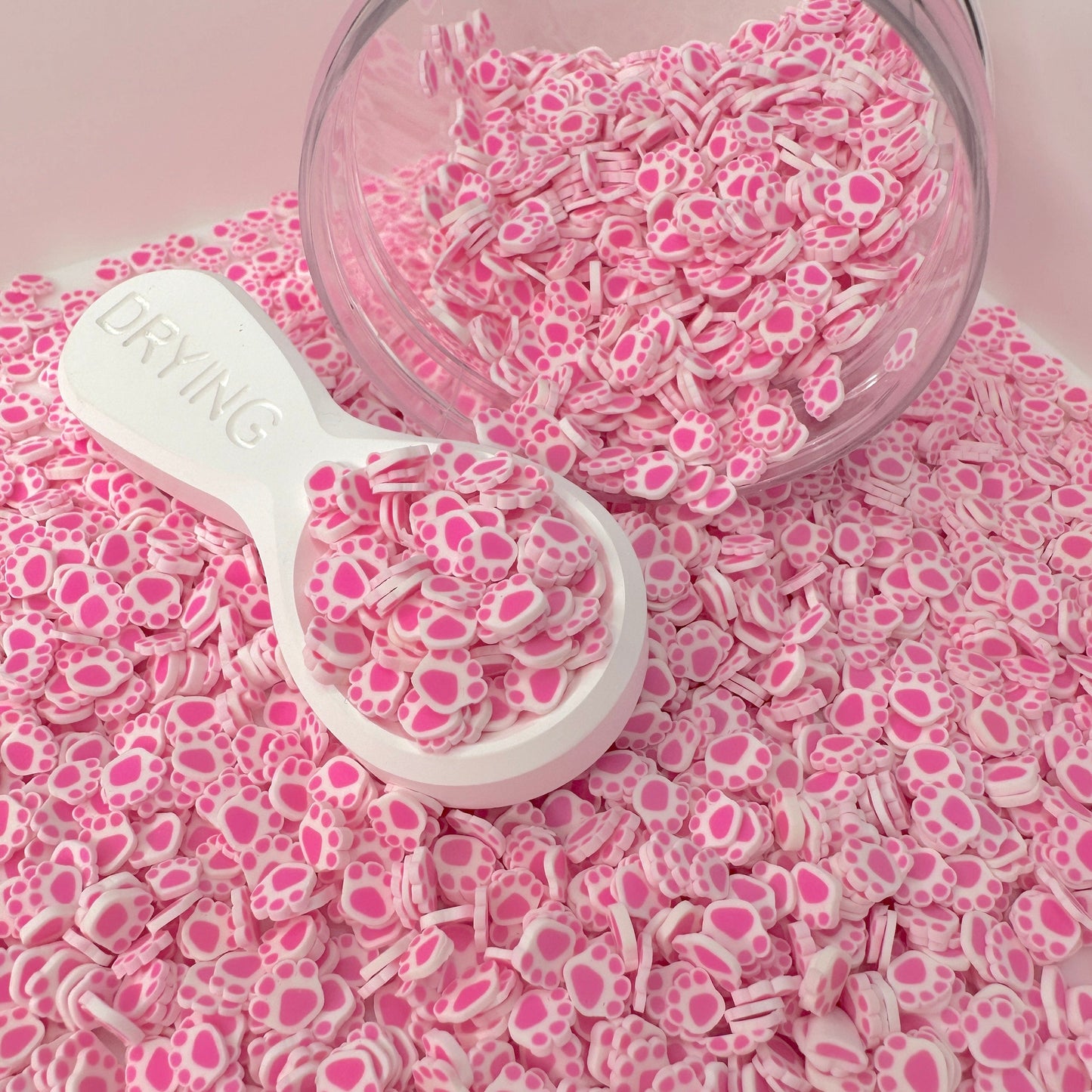 FAKE 5MM Pink Paws, Animal Polymer Clay Sprinkle (NOT EDIBLE) D45-10