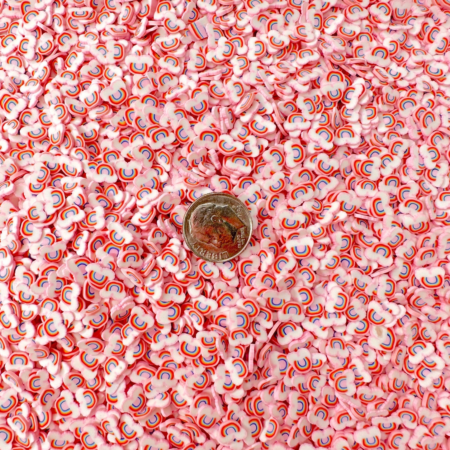 FAKE 5MM Pink Rainbow, Sky Polymer Clay Sprinkle (NOT EDIBLE) D37-22
