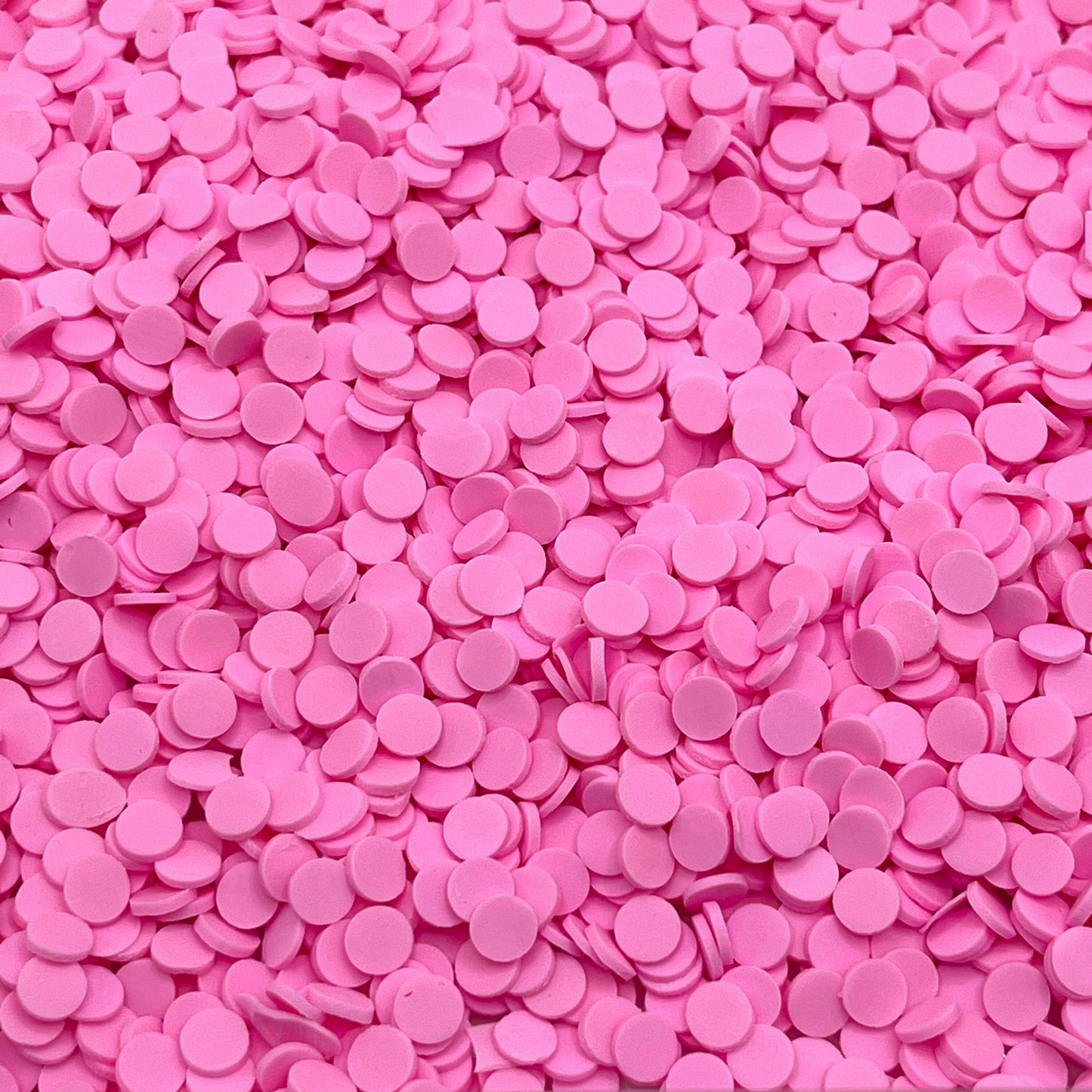 FAKE 5MM Pink Round Circle Disc Polymer Clay Sprinkle (NOT EDIBLE)  D17-30