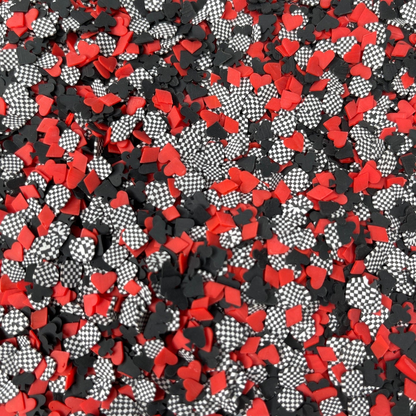 FAKE 5MM Poker Checkered Piece, Casino Polymer Clay Sprinkle (NOT EDIBLE) D16-27