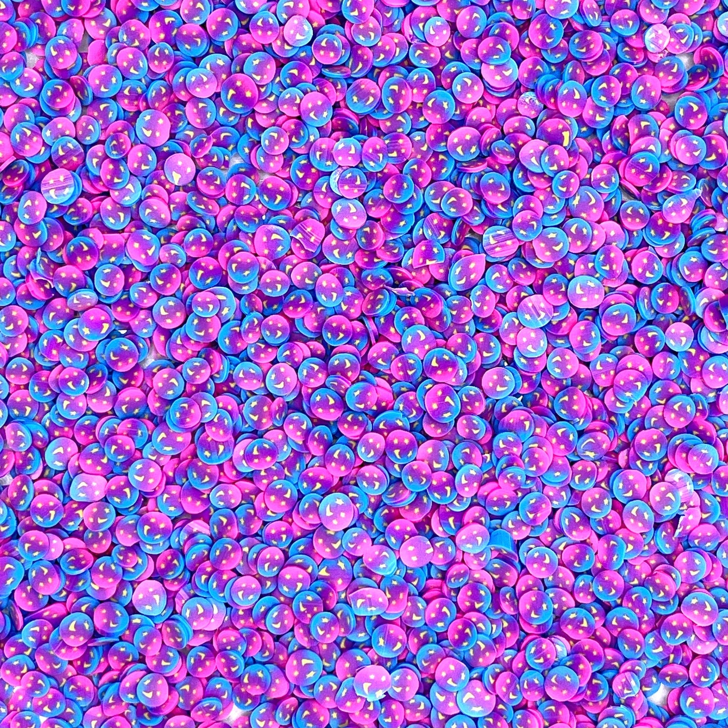 FAKE 5MM Purple Galaxy Moon, Space Polymer Clay Sprinkle (NOT EDIBLE) D33-15