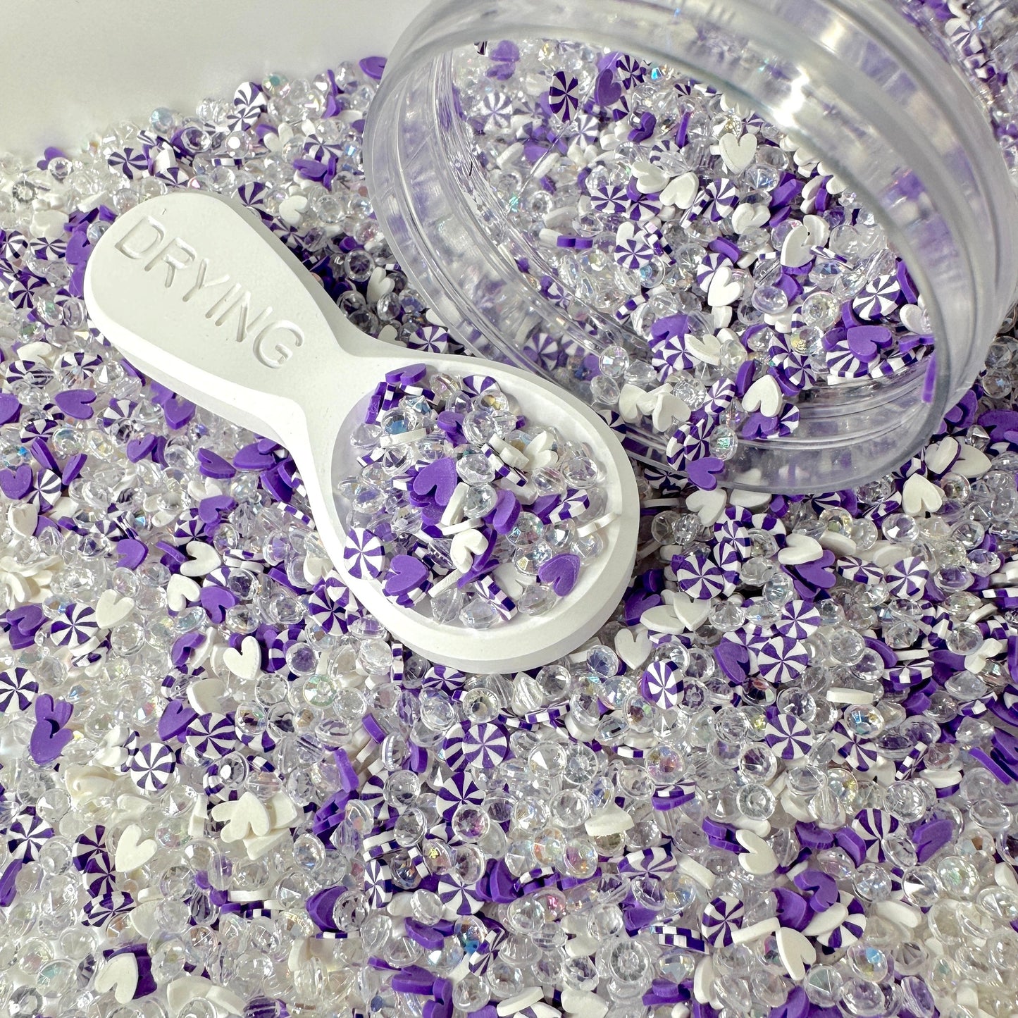 FAKE 5MM Purple Peppermint Party Rhinestone Polymer Sprinkle (NOT EDIBLE) D1-19