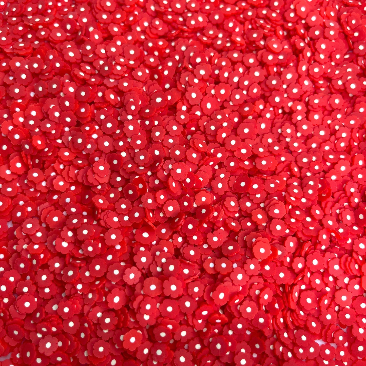 FAKE 5MM Red Flower, Floral Polymer Clay Sprinkle (NOT EDIBLE) D29-01