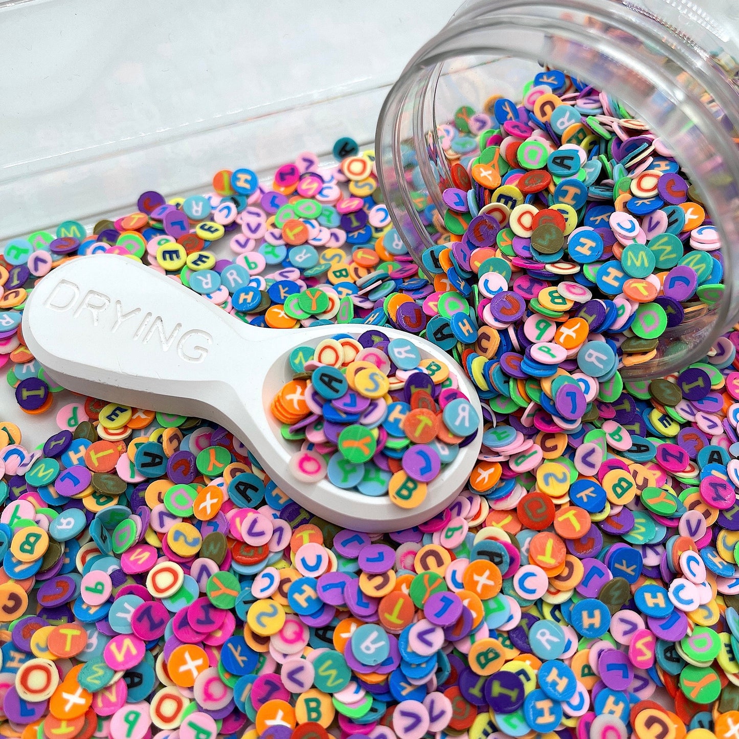 FAKE 5MM Round Letters, School Polymer Clay Sprinkles Mix (NOT EDIBLE) D32-21
