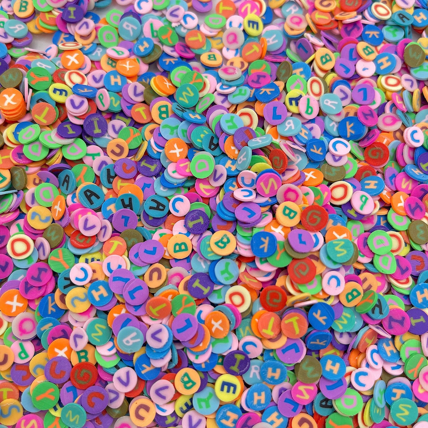 FAKE 5MM Round Letters, School Polymer Clay Sprinkles Mix (NOT EDIBLE) D32-21
