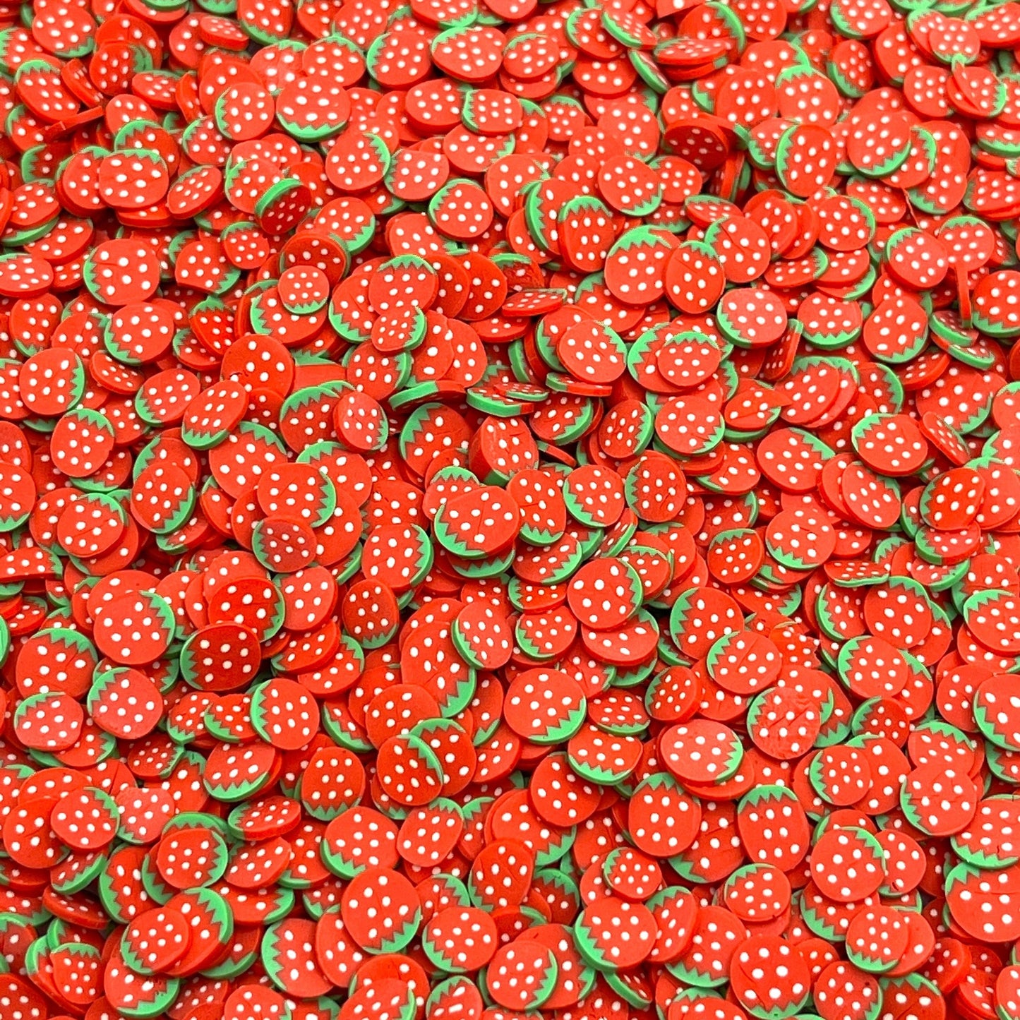 FAKE 5MM Round Whole Strawberry, Fruit Polymer Clay Sprinkle (NOT EDIBLE) D22-05