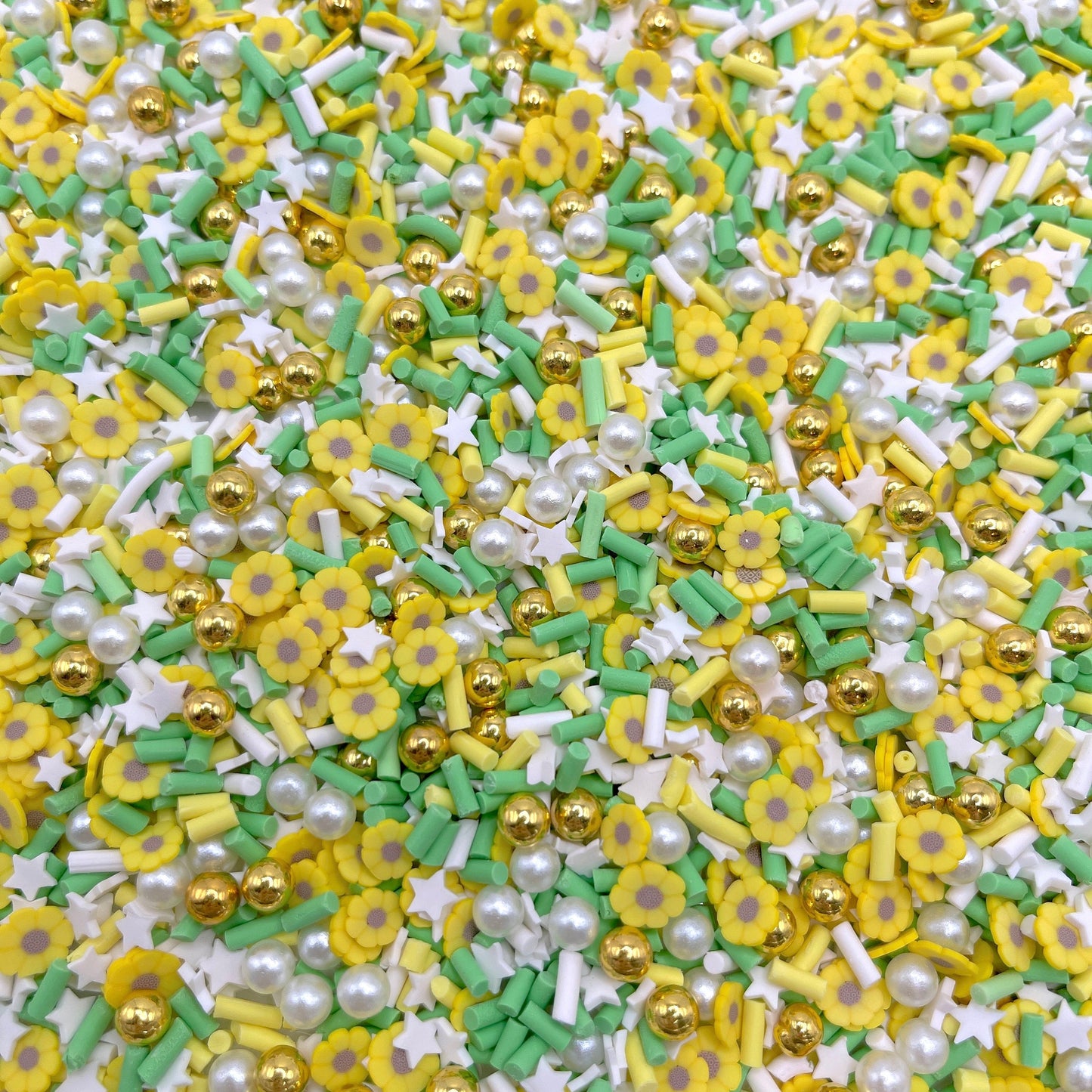 FAKE 5MM Sunflower, Floral Polymer Clay Sprinkle Mix (NOT EDIBLE) D5-20