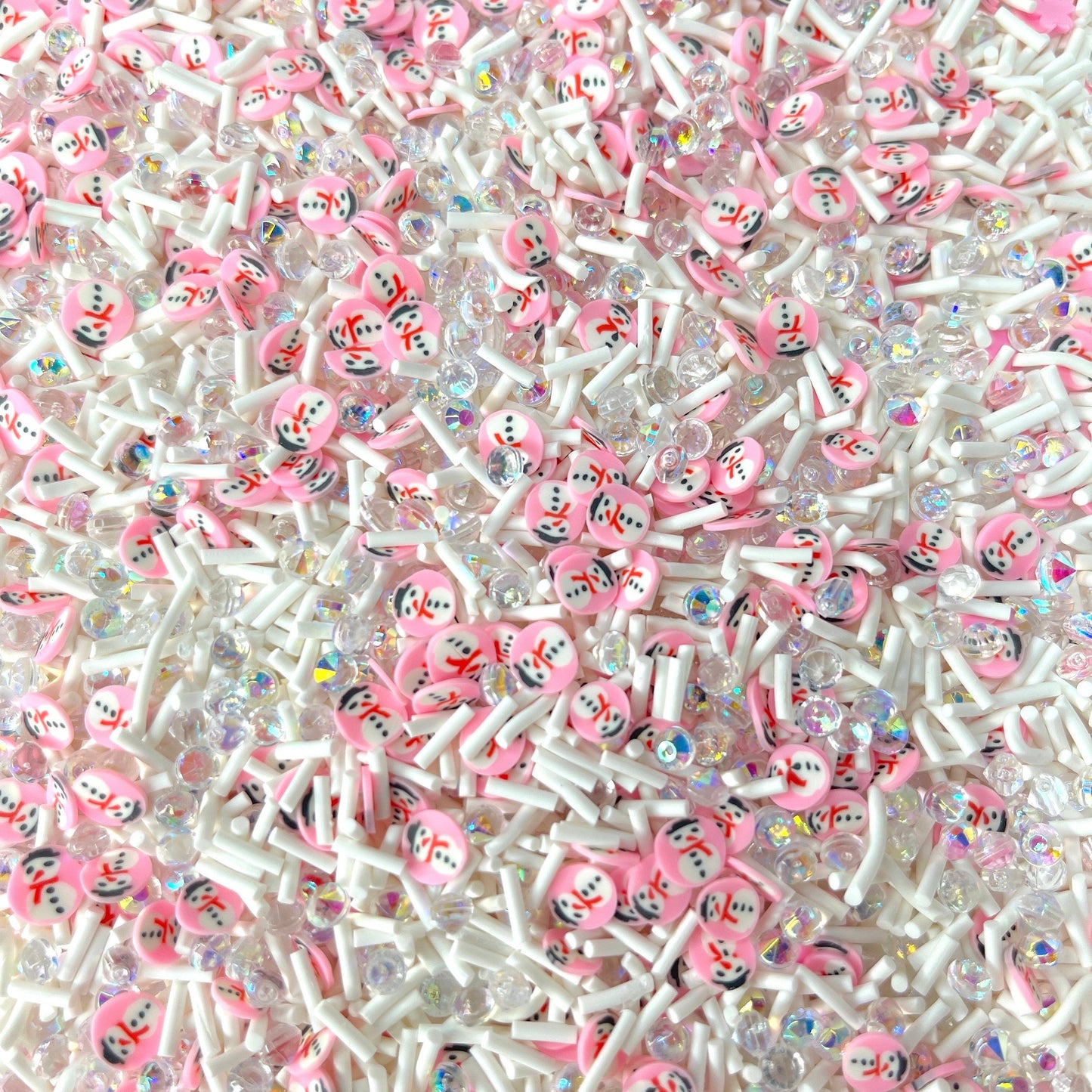 FAKE 5MM White Christmas Snowman Polymer Clay Sprinkle (NOT EDIBLE) D3-27