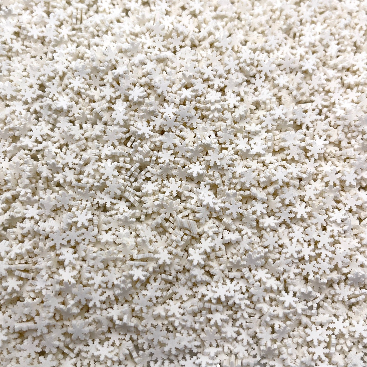 FAKE 5MM White Snowflake Polymer Clay Sprinkles (NOT EDIBLE) D18-17