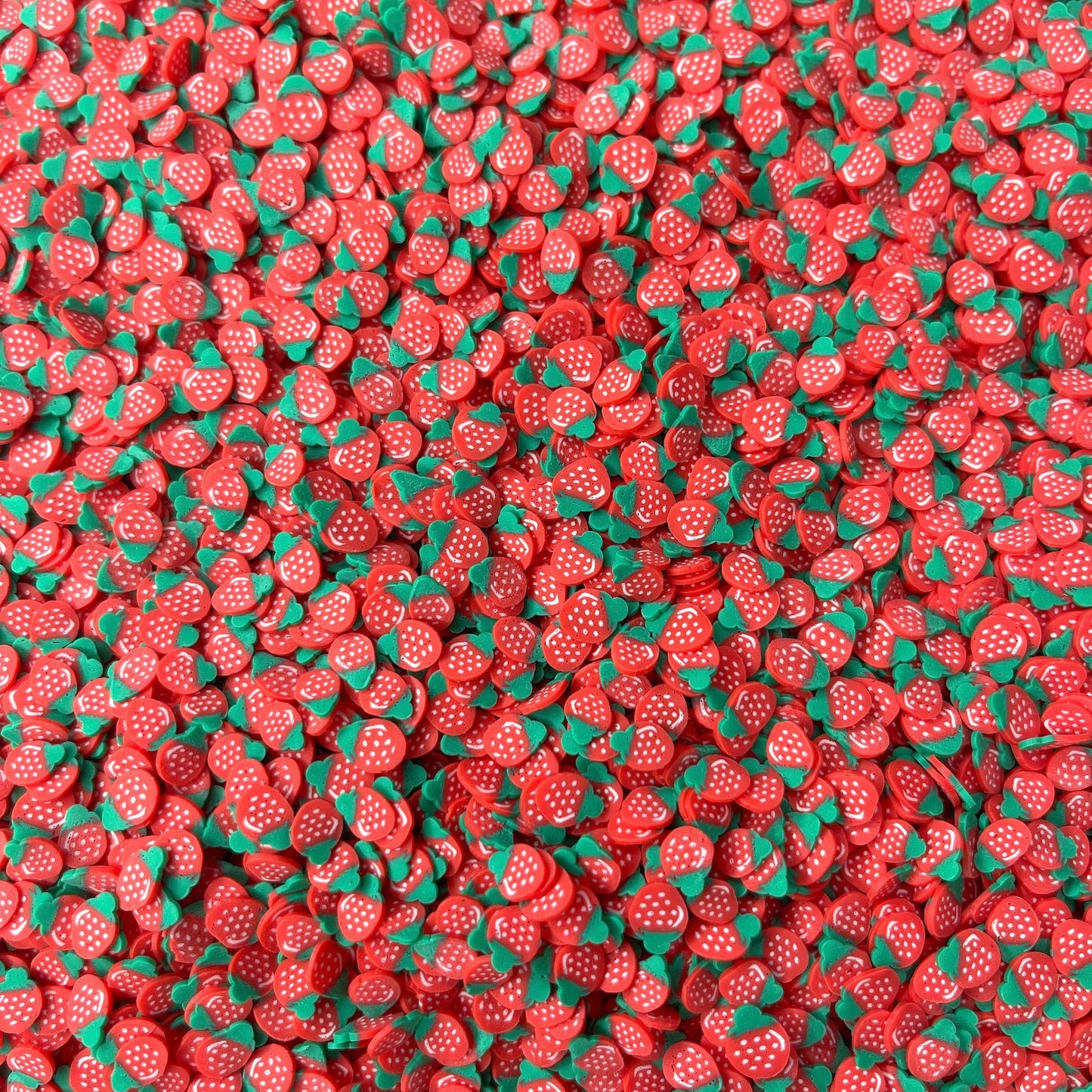 FAKE 5MM Whole Red Strawberry Fruit Polymer Clay Sprinkle (NOT EDIBLE) D22-15
