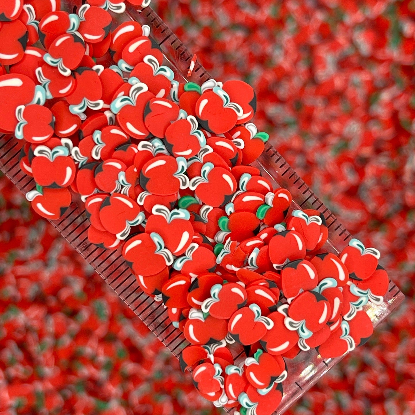 FAKE 5MM Whole Red Apple Fruit Polymer Clay Sprinkle (NOT EDIBLE) D22-13