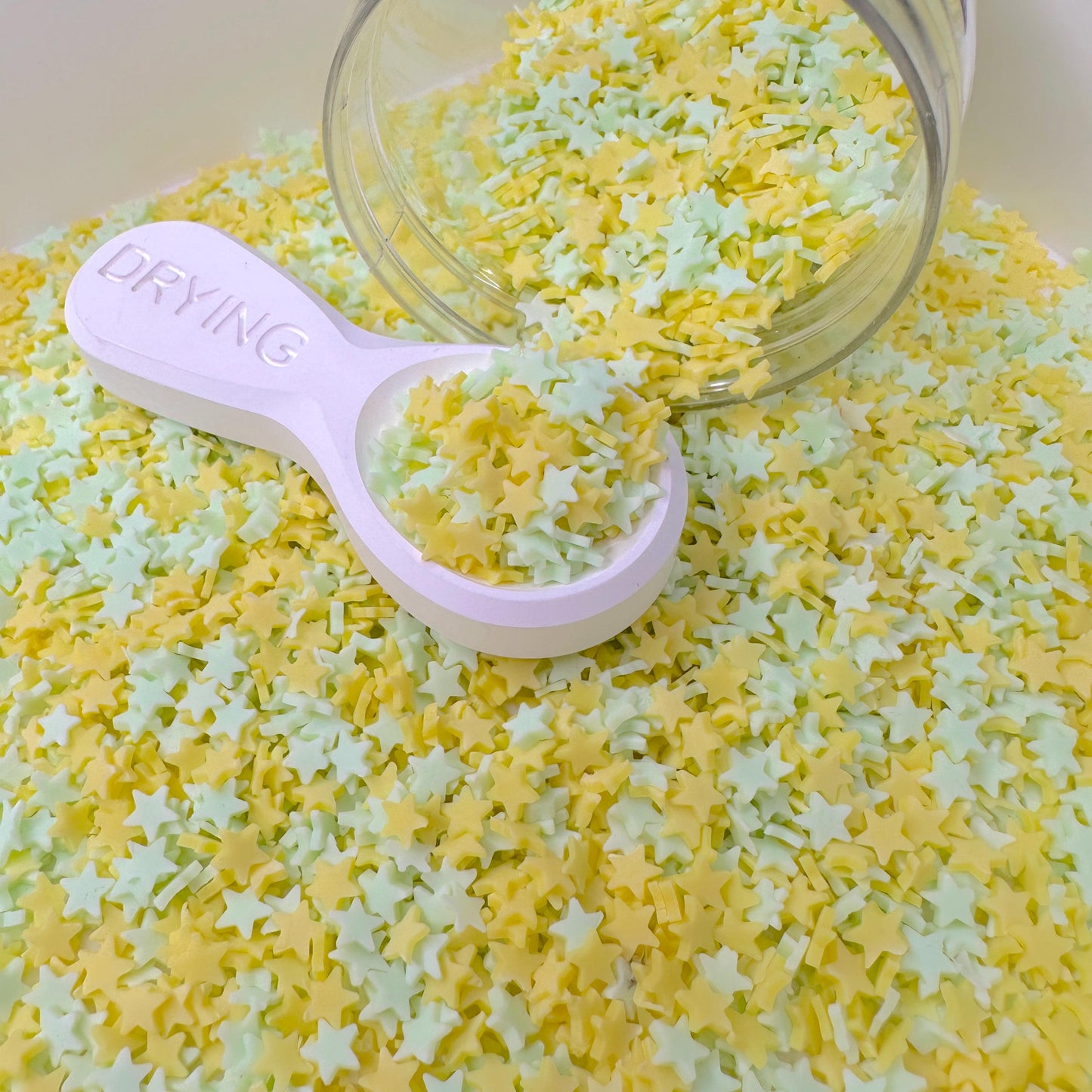 FAKE 5MM Yellow and Green Star Polymer Clay Sprinkle Mix (NOT EDIBLE) D25-03