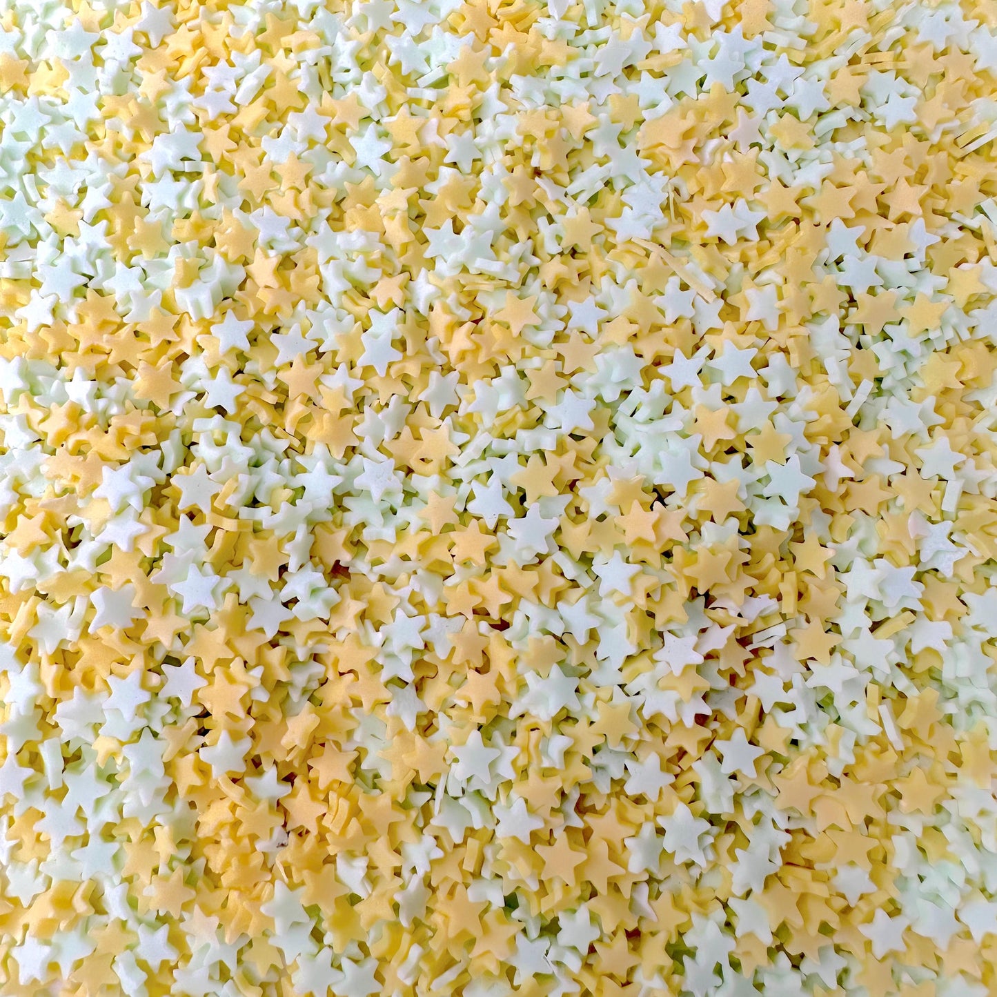 FAKE 5MM Yellow and Green Star Polymer Clay Sprinkle Mix (NOT EDIBLE) D25-03