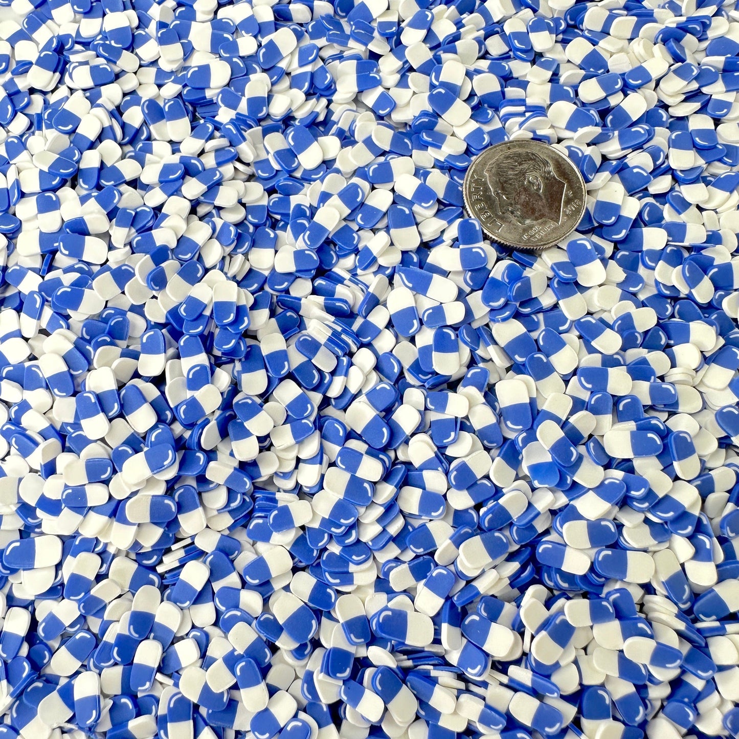 FAKE 5MM/10MM Dark Blue Pill, Medical Polymer Clay Sprinkle (NOT EDIBLE)