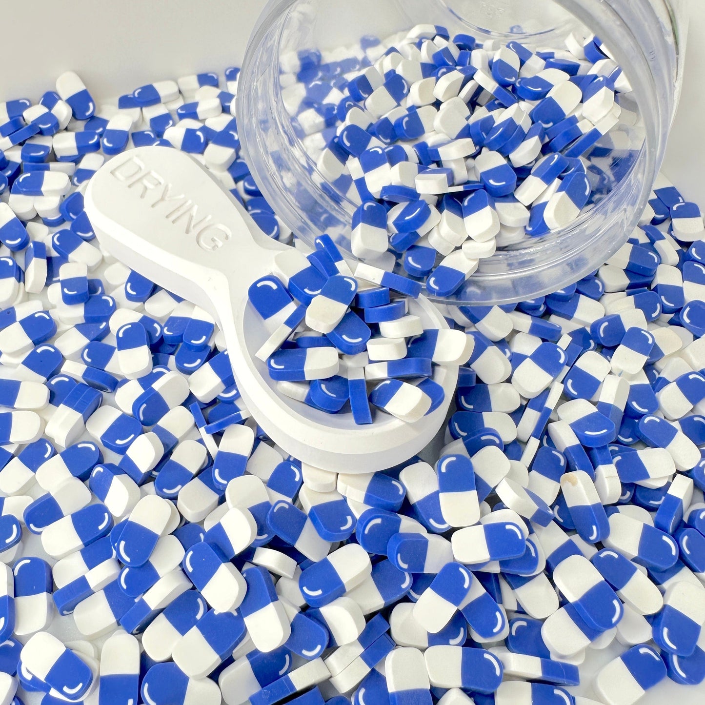 FAKE 5MM/10MM Dark Blue Pill, Medical Polymer Clay Sprinkle (NOT EDIBLE)