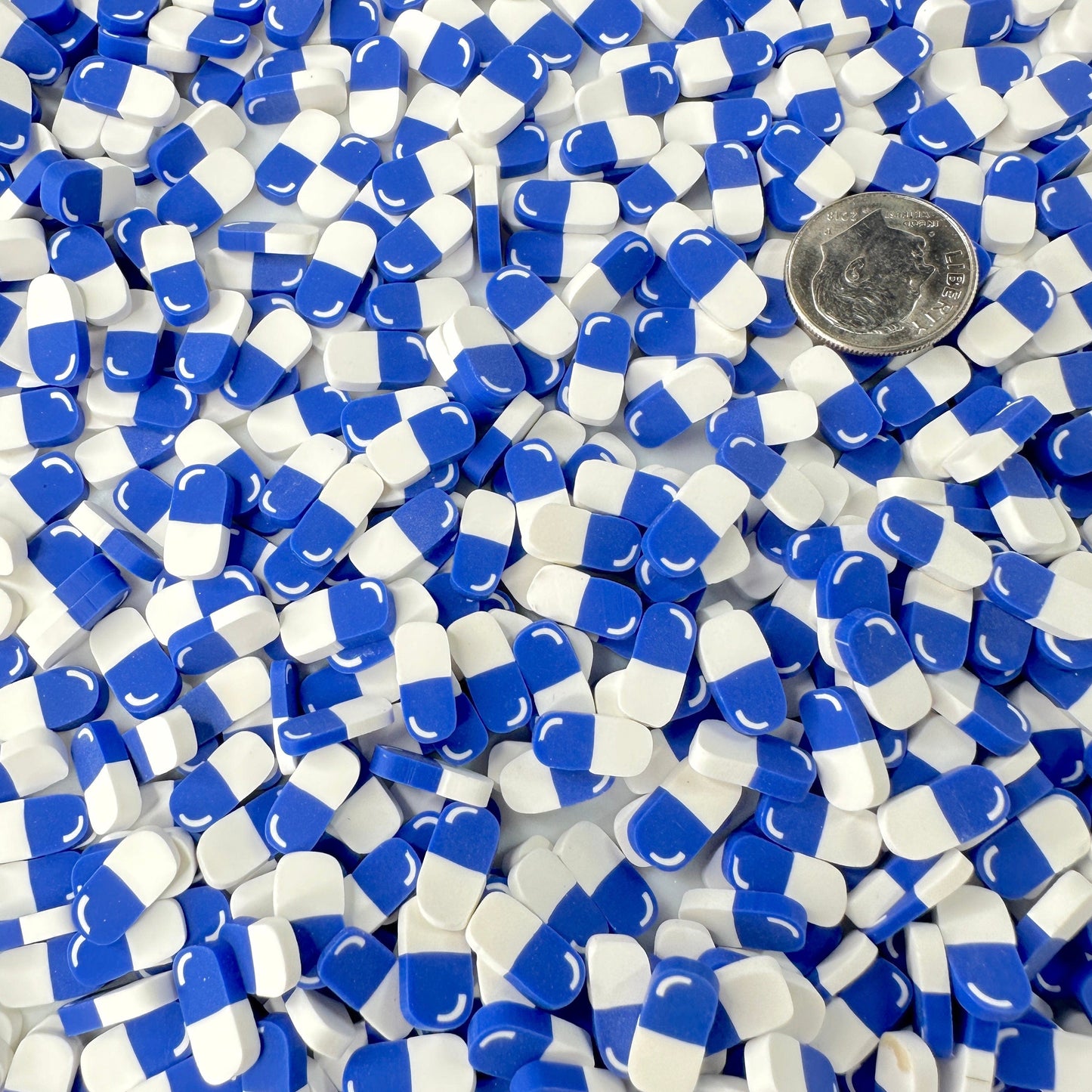 FAKE 5MM/10MM Dark Blue Pill, Medical Polymer Clay Sprinkle (NOT EDIBLE)