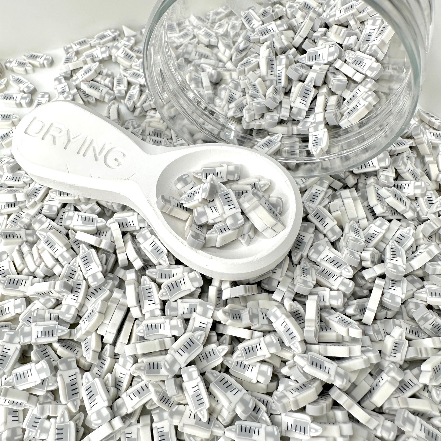 FAKE 5MM/10MM Gray Syringe, Medical Polymer Clay Sprinkle (NOT EDIBLE)