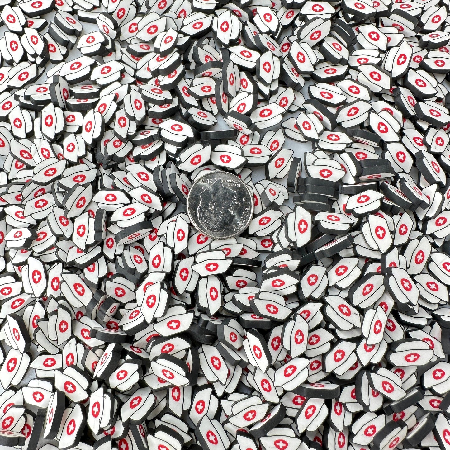 FAKE 5MM/10MM Nurse's Hat, Medical Polymer Clay Sprinkle (NOT EDIBLE)