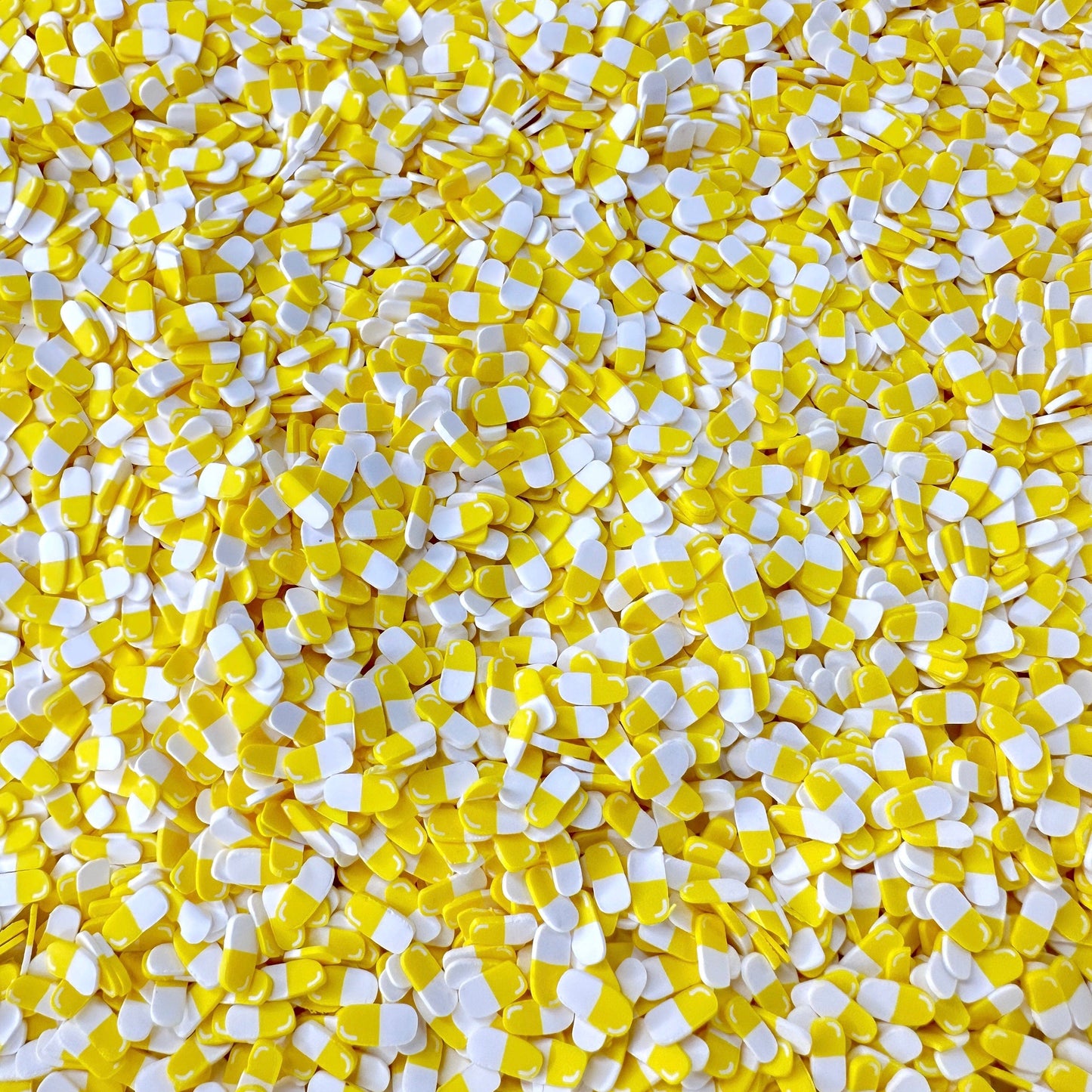 FAKE 5MM/10MM Pastel Yellow Pill, Medical Polymer Clay Sprinkle (NOT EDIBLE)