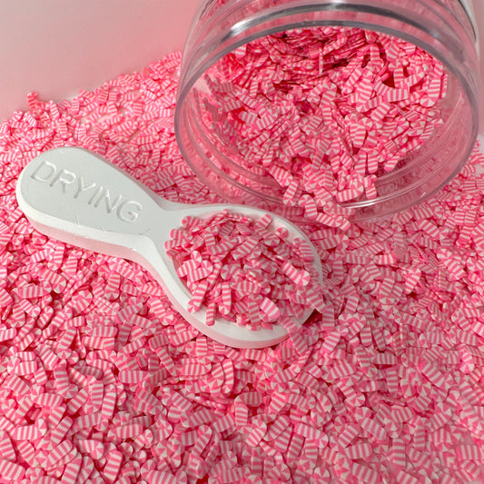 FAKE 5MM/10MM Pink Candy Cane, Christmas Polymer Sprinkle(NOT EDIBLE) D35-06/15