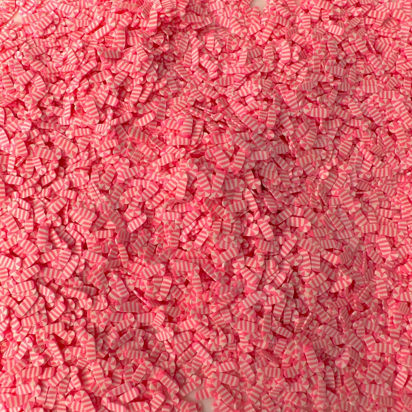 FAKE 5MM/10MM Pink Candy Cane, Christmas Polymer Sprinkle(NOT EDIBLE) D35-06/15