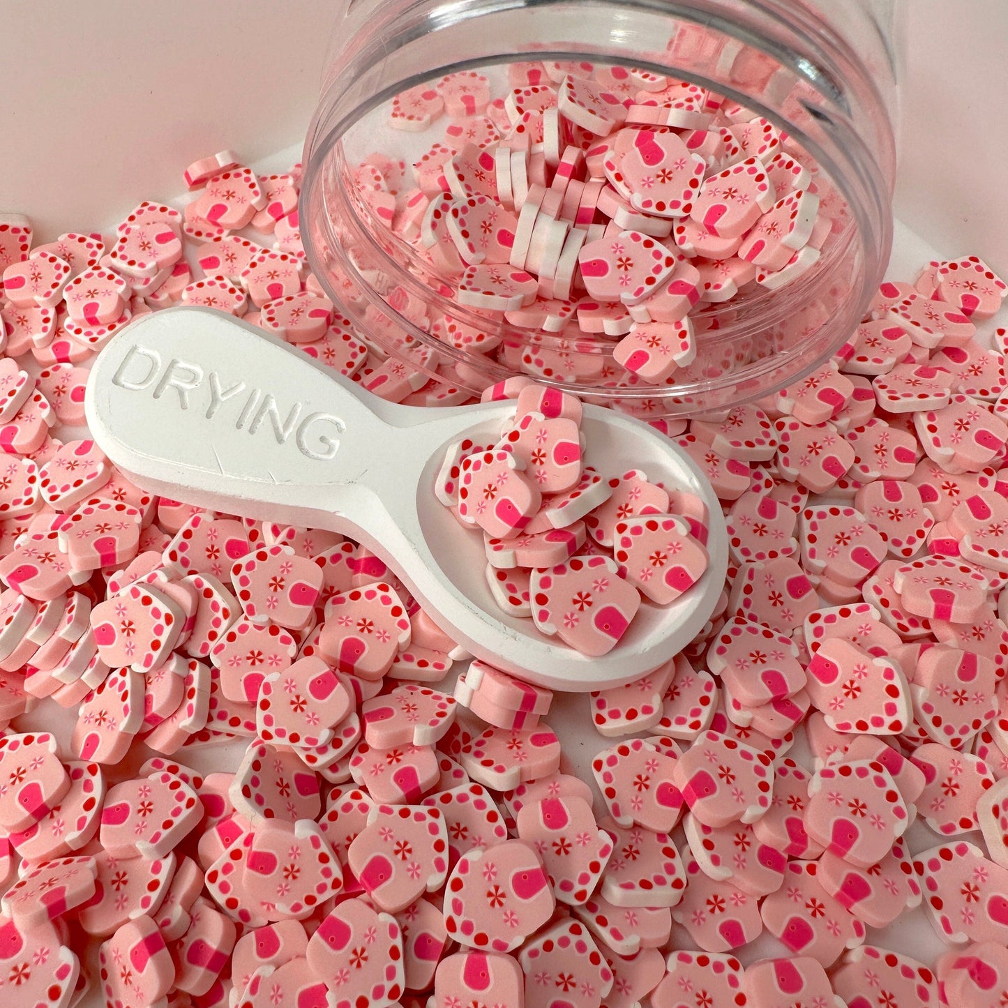FAKE 5MM/10MM Pink Gingerbread House Polymer Clay Sprinkle (NOT EDIBLE) D36-25