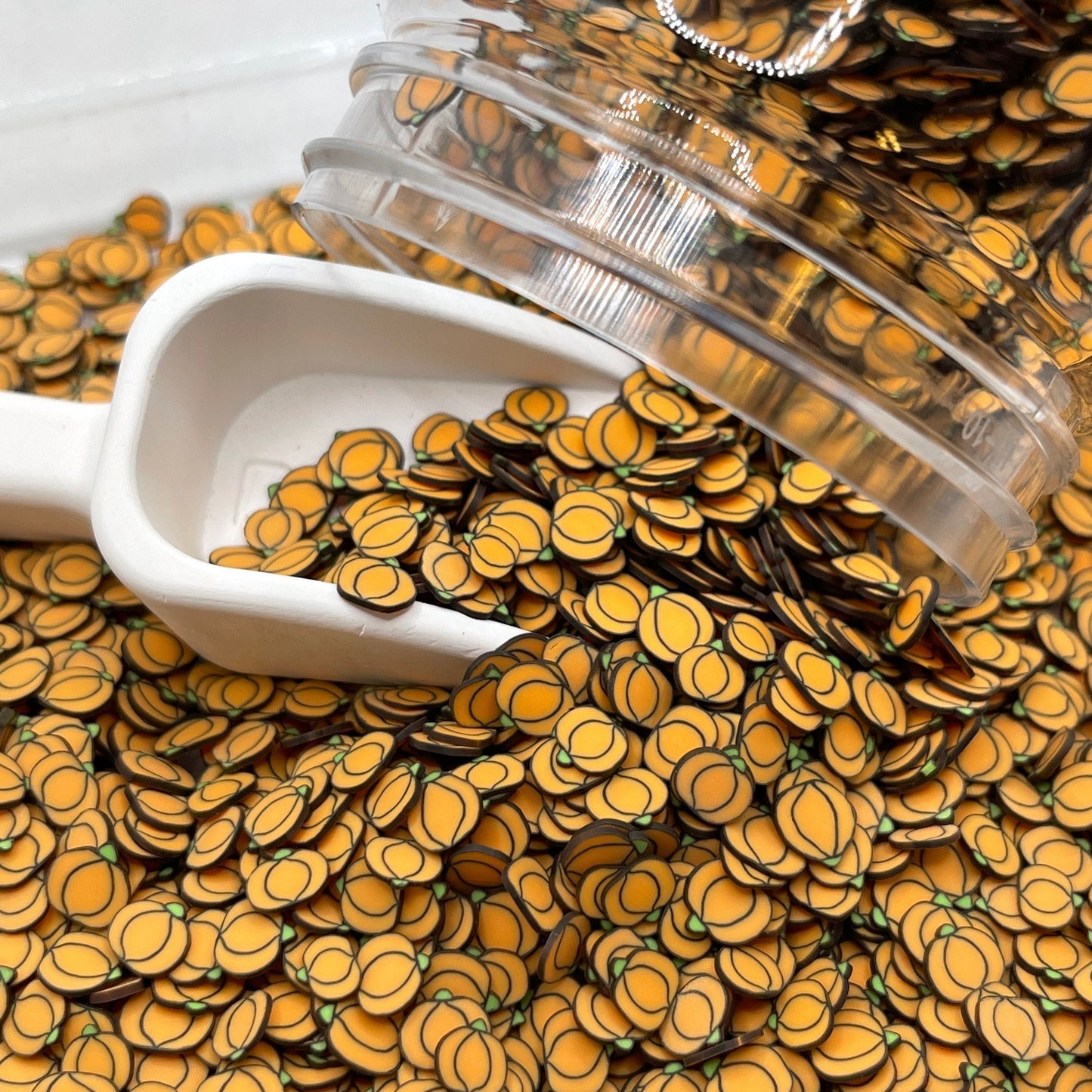FAKE 5MM/10MM Pumpkin Orange Polymer Clay Sprinkle (NOT EDIBLE) D23-27/26