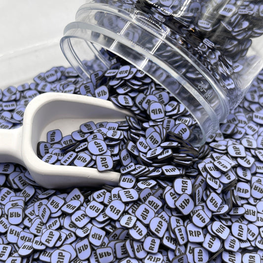 FAKE 5MM/10MM Purple rip Tombstone Polymer Clay Sprinkle (NOT EDIBLE) D24-24