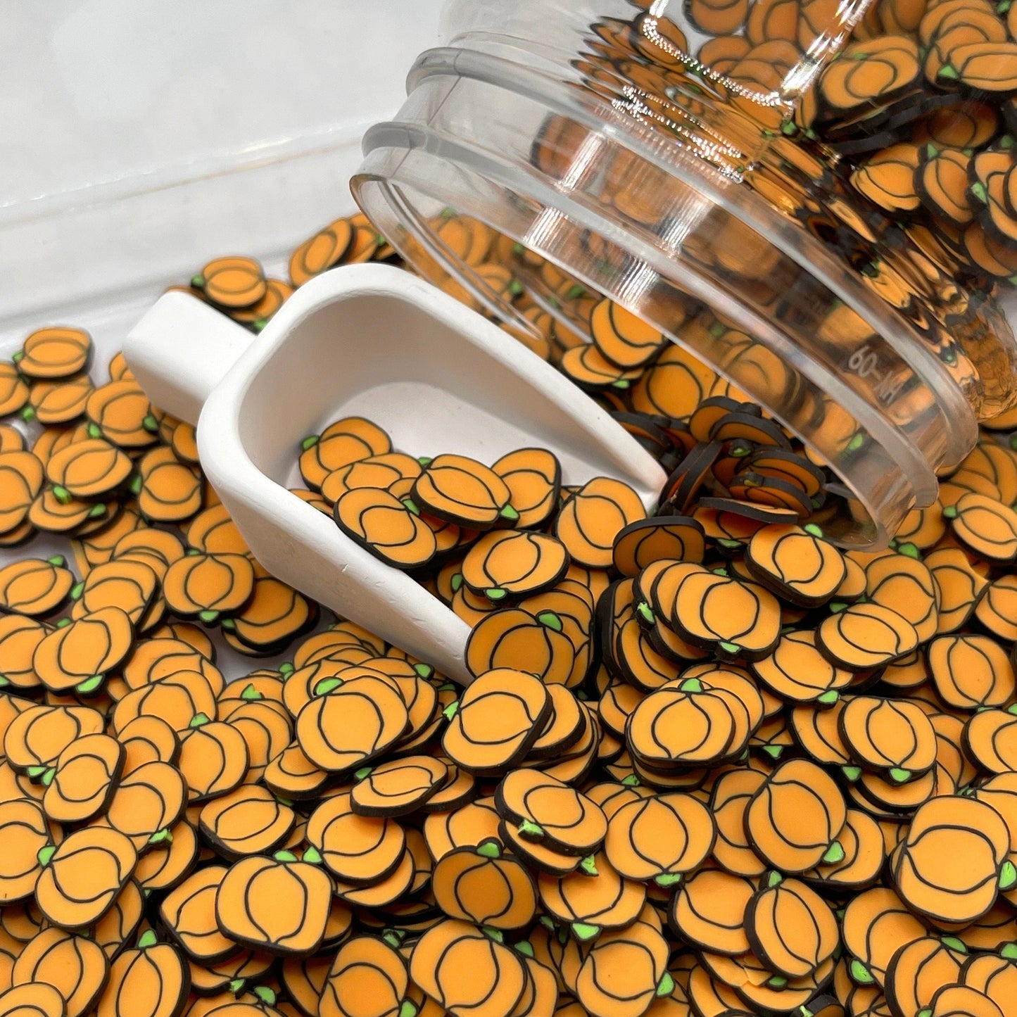 FAKE 5MM/10MM Pumpkin Orange Polymer Clay Sprinkle (NOT EDIBLE) D23-27/26
