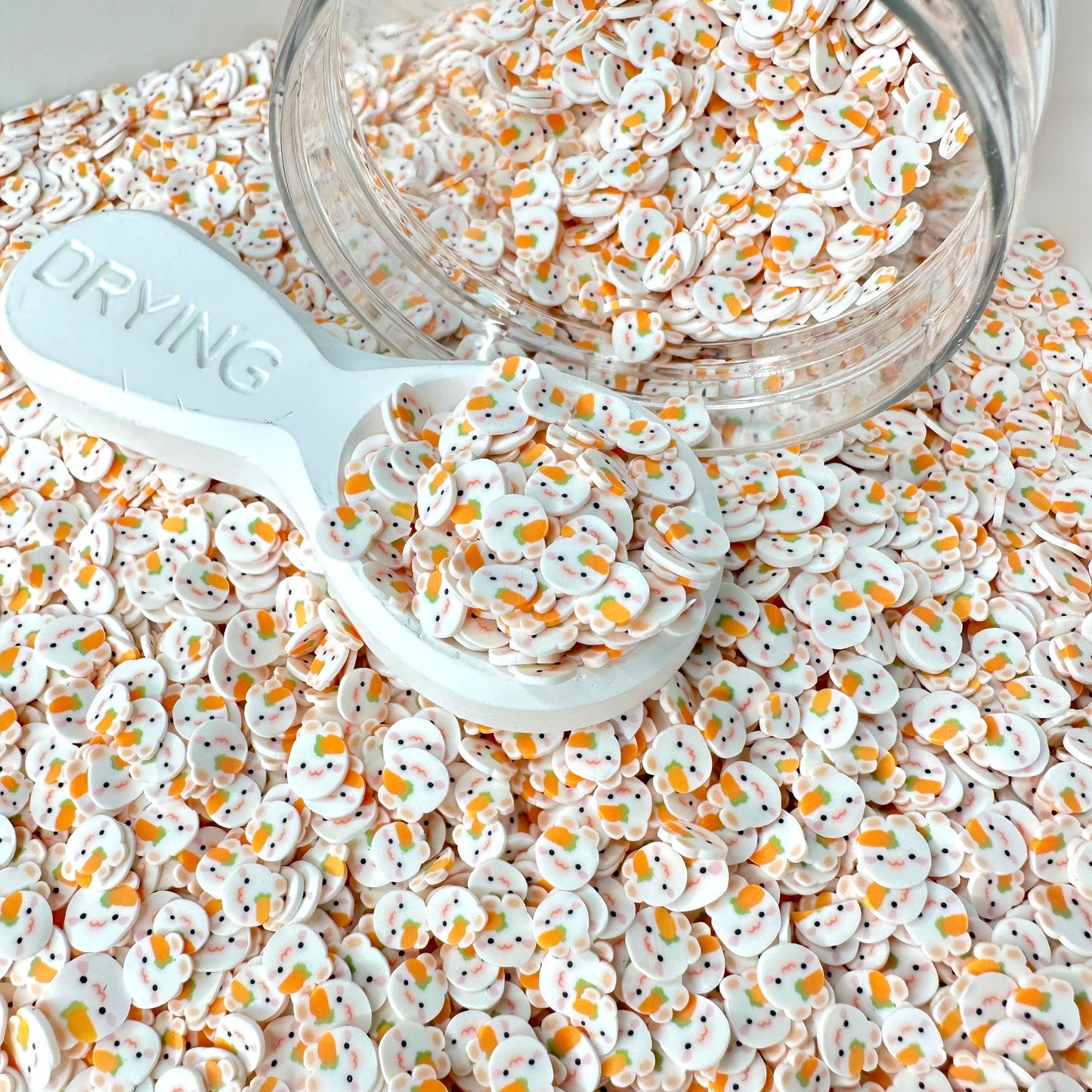FAKE 5MM/10MM White Bunny Carrot,Animal Polymer Clay Sprinkle (NOT EDIBLE) D2-08