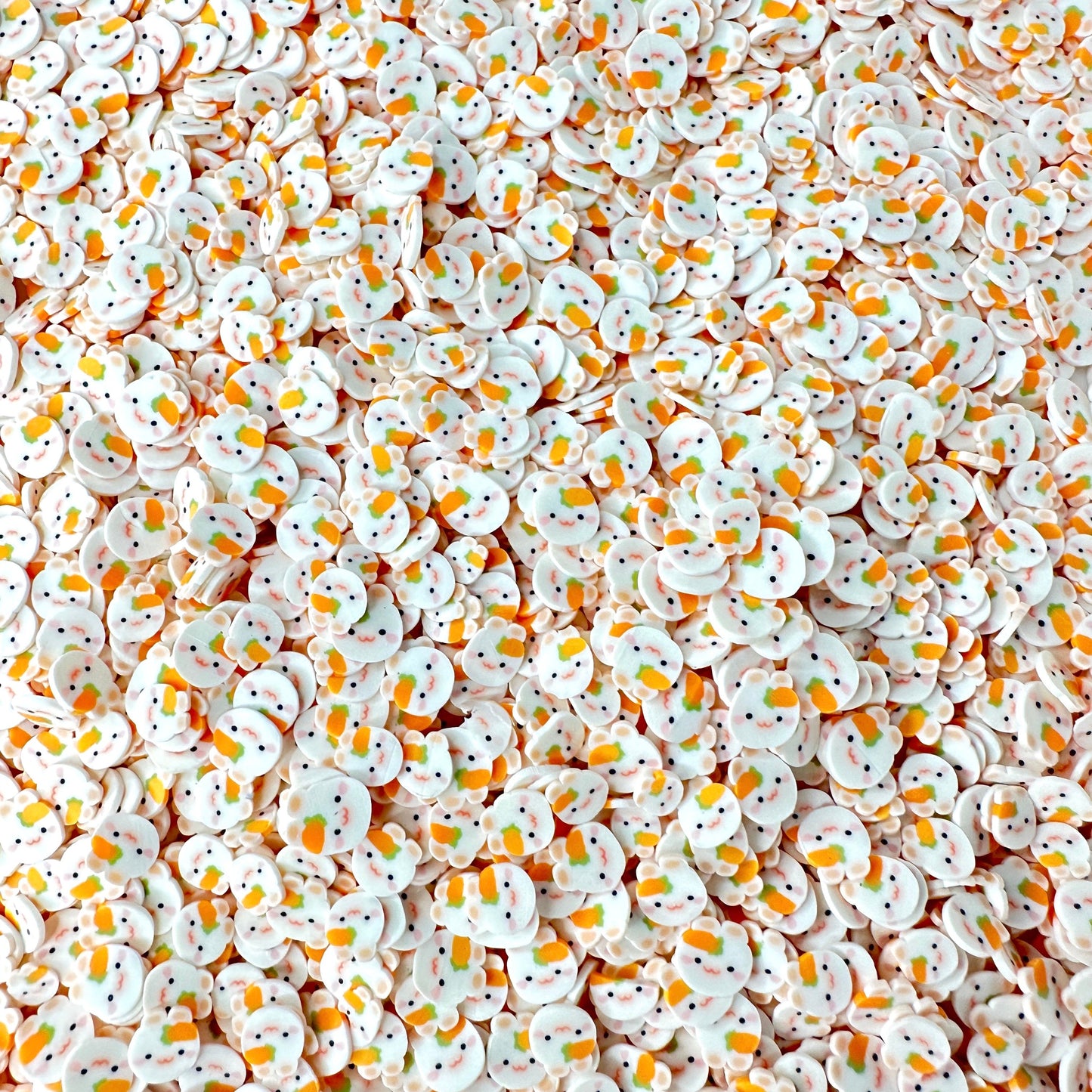 FAKE 5MM/10MM White Bunny Carrot,Animal Polymer Clay Sprinkle (NOT EDIBLE) D2-08
