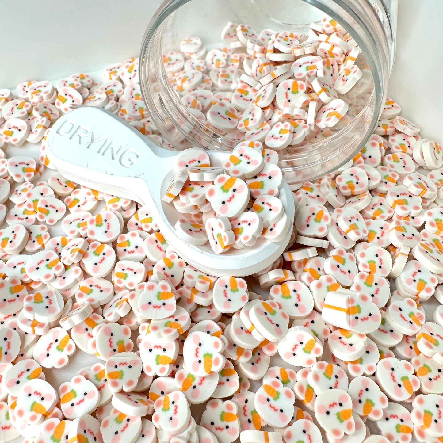 FAKE 5MM/10MM White Bunny Carrot,Animal Polymer Clay Sprinkle (NOT EDIBLE) D2-08