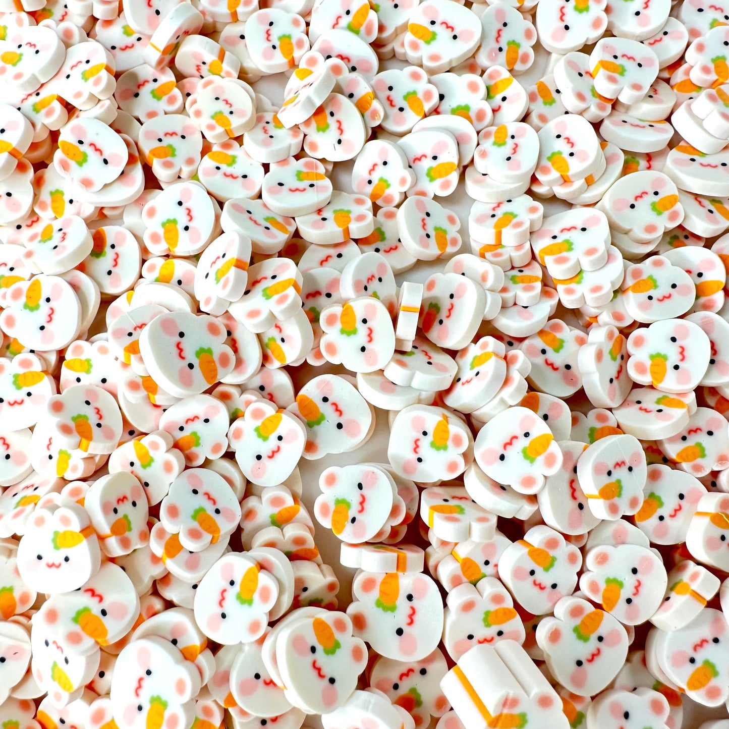 FAKE 5MM/10MM White Bunny Carrot,Animal Polymer Clay Sprinkle (NOT EDIBLE) D2-08