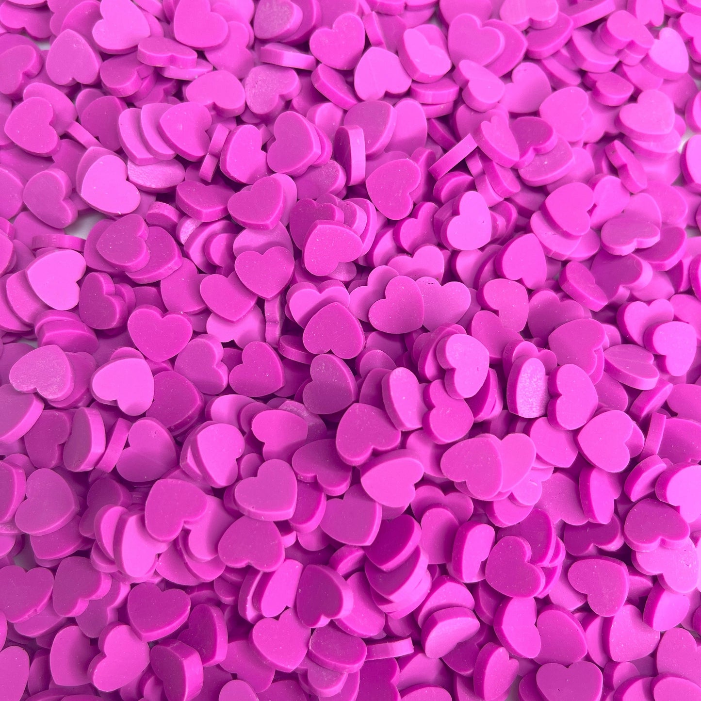 FAKE 8MM Fuchsia Heart Polymer Clay Sprinkle (NOT EDIBLE) D30-13