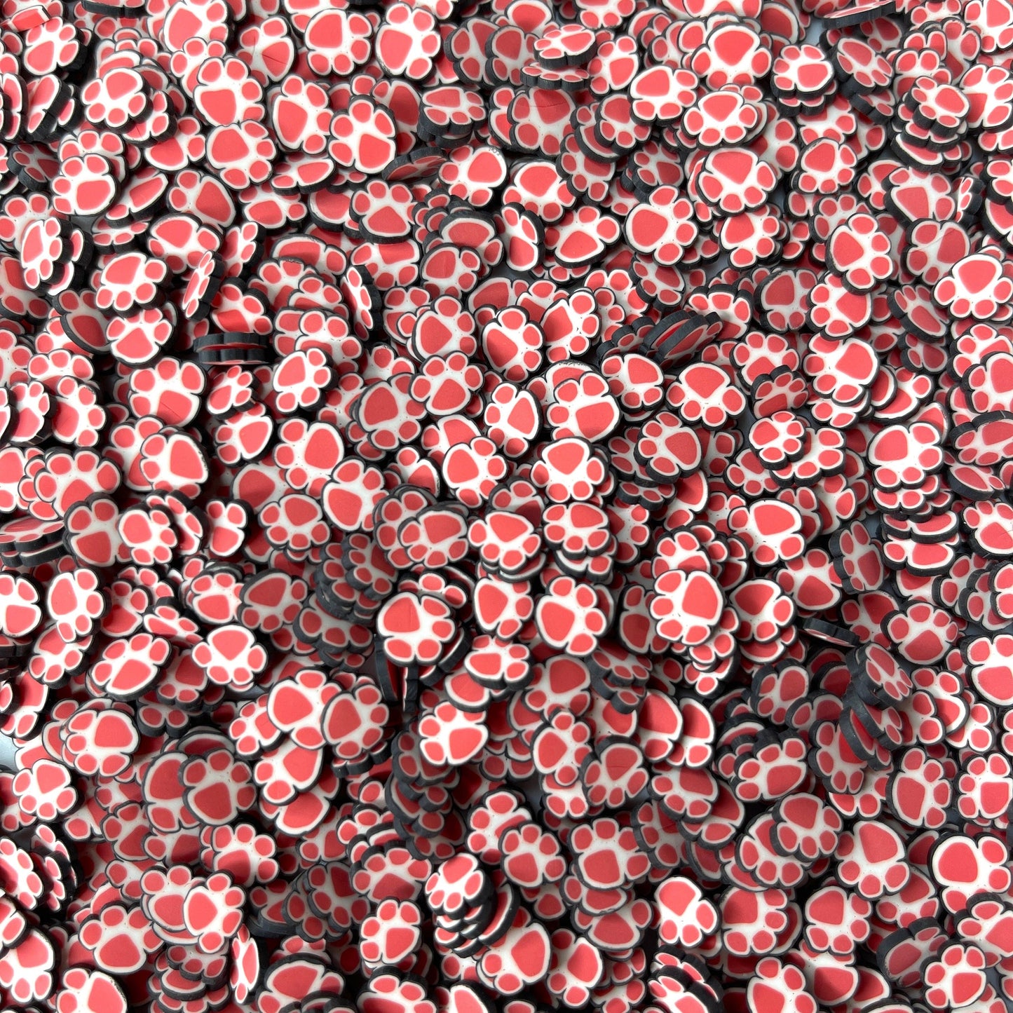 FAKE 8mm Red Paw, Animal Polymer Clay Sprinkle (NOT EDIBLE)  D48-11