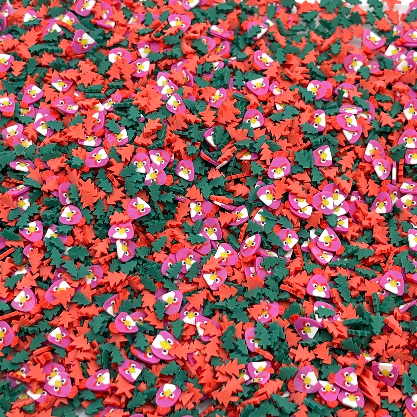 FAKE Pink Bird, Animal Polymer Clay Sprinkle Mix (NOT EDIBLE) D9-13